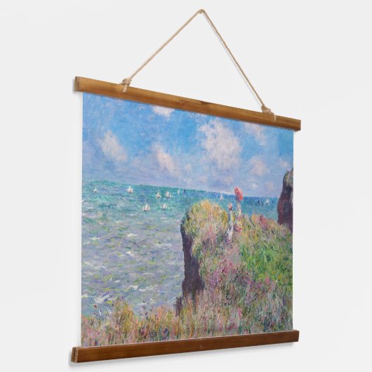 Claude Monet - Cliff Walk in Pourville Hangend Wandkleed (Gebogen)