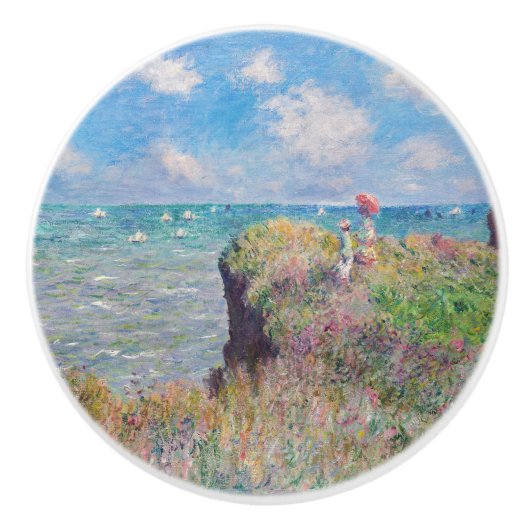 Claude Monet - Cliff Walk in Pourville Keramische Knop (Voorkant)