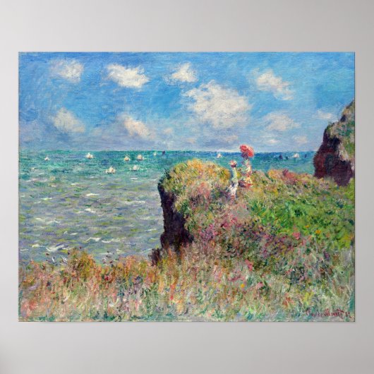 Claude Monet Cliff Walk in Pourville Poster (Voorkant)