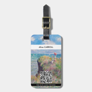 Claude Monet - Cliff Walk in Pourville - QR Code Bagagelabel