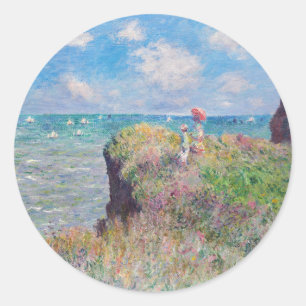 Claude Monet - Cliff Walk in Pourville Ronde Sticker