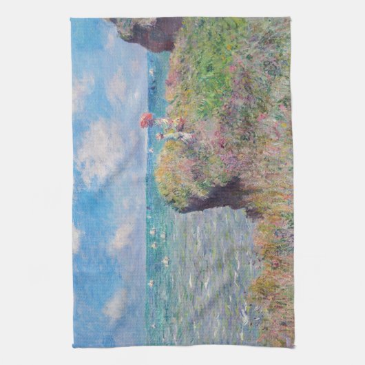 Claude Monet - Cliff Walk in Pourville Theedoek (Verticaal)