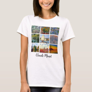 Claude Monet Collage Gepersonaliseerde Kunstdruk T-shirt
