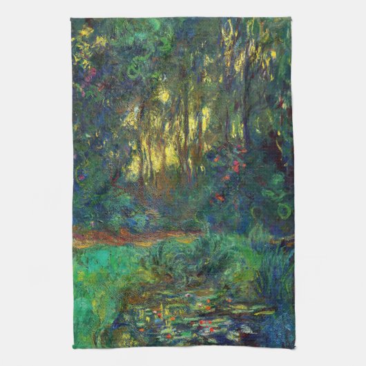 Claude Monet - Corner of a Pond with Waterlilies Theedoek (Verticaal)