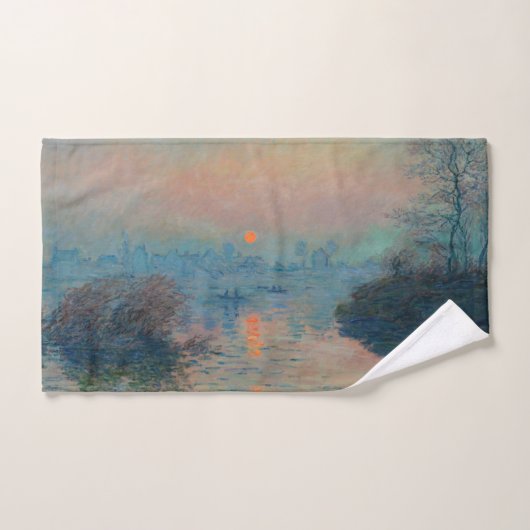 Claude Monet - Coucher de soleil sur la Seine à La (Serviette à main)