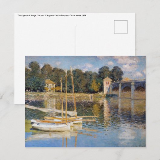 Claude Monet - De Argentijnse Brug Briefkaart (Voorkant / Achterkant)