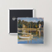 Claude Monet - De Argentijnse Brug Vierkante Button 5,1 Cm (Voorkant /achterkant)