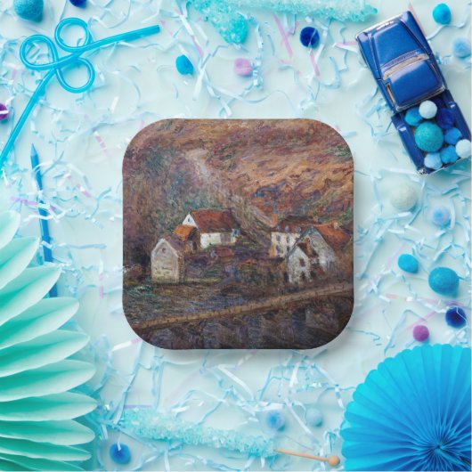 Claude Monet - De brug in Vervy Papieren Bordje (Feest)