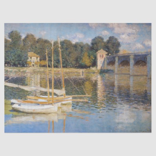 Claude Monet - De brug van Argenteuil Tissuepapier (Voorkant)