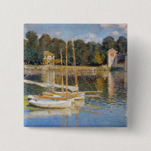 Claude Monet - De brug van Argenteuil Vierkante Button 5,1 Cm