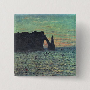 Claude Monet De holle naald in Etretat, 1883 Vierkante Button 5,1 Cm