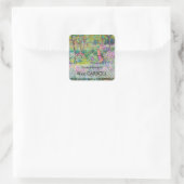 Claude Monet - De Iris Garden in Giverny Vierkante Sticker (Tas)