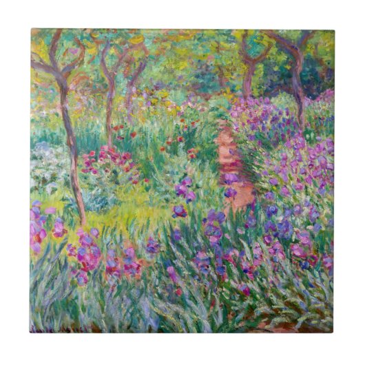 Claude Monet - De Iris Tuin in Giverny Tegeltje (Voorkant)