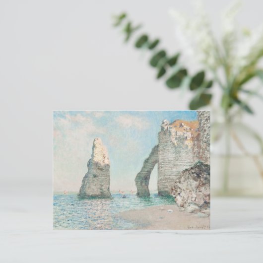 Claude Monet De Kliffen op Étretat Schilderkunst Briefkaart (Staand voorkant)