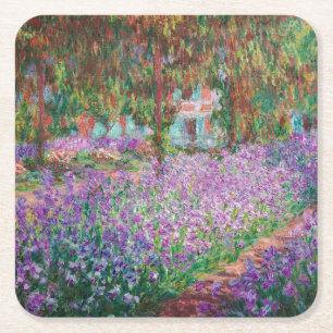 Claude Monet - De Kunstenaarstuin in Giverny Vierkante Kartonnen Onderzetter