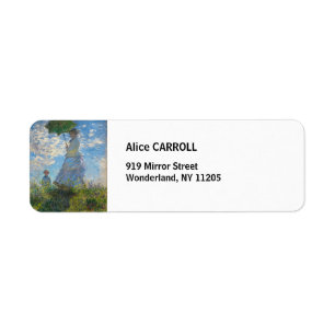 Claude Monet - De promenade, Vrouw met een parasol Etiket