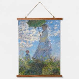 Claude Monet - De promenade, Vrouw met een parasol Hangend Wandkleed