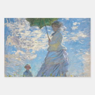Claude Monet - De promenade, Vrouw met een parasol Inpakpapier Vel