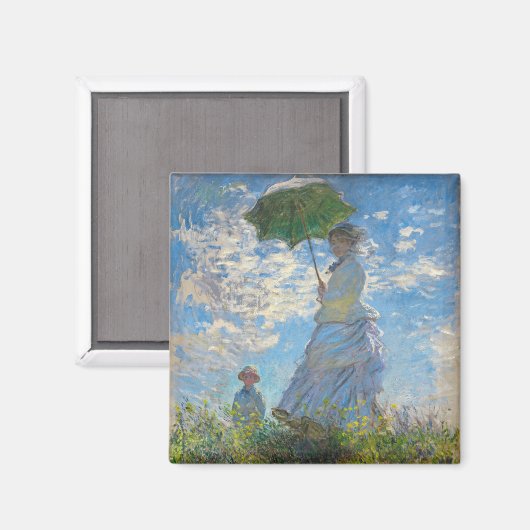 Claude Monet - De promenade, Vrouw met een parasol Magneet (Voorkant / Achterkant)