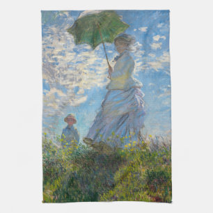 Claude Monet - De promenade, Vrouw met een parasol Theedoek
