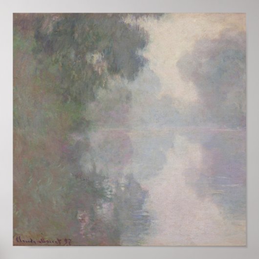 Claude Monet | De Seine in Giverny, Morning Mists Poster (Voorkant)