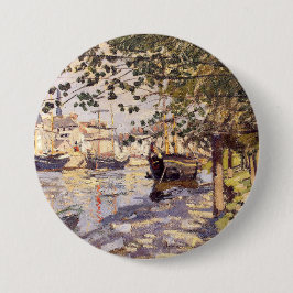 Claude Monet. De Seine in Rouen Ronde Button 7,6 Cm