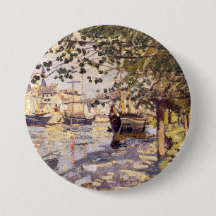 Claude Monet. De Seine in Rouen Ronde Button 7,6 Cm