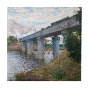 Claude Monet - De spoorwegbrug in Argenteuil Tegeltje