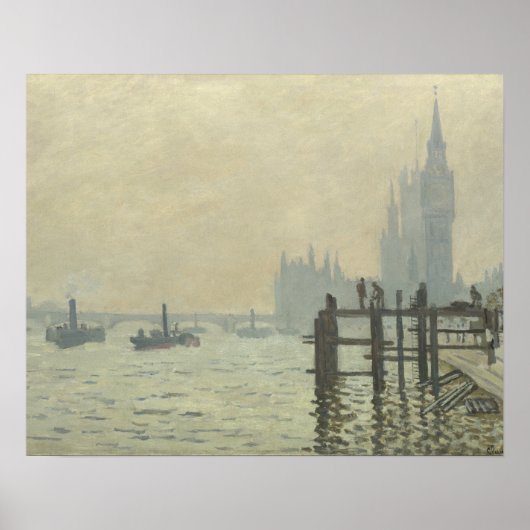 Claude Monet - De Theems in Westminster Poster (Voorkant)