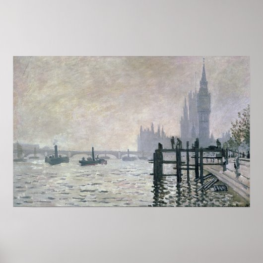 Claude Monet | De Theems onder Westminster Poster (Voorkant)
