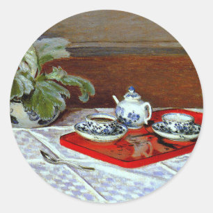 Claude Monet - De Theeset, Ronde Sticker