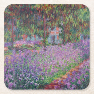 Claude Monet De tuin van de kunstenaar in Givern Vierkante Kartonnen Onderzetter