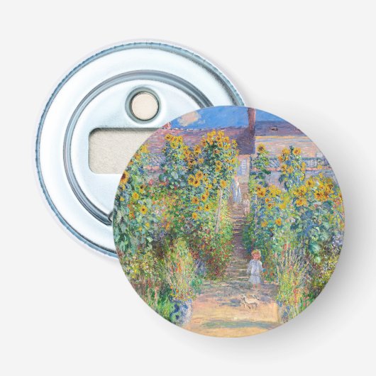 Claude Monet - De tuin van de kunstenaar in Vetheu Button Flesopener (Voorkant)
