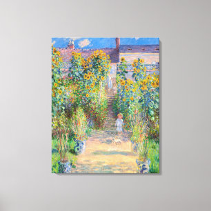 Claude Monet - De tuin van de kunstenaar in Vetheu Canvas Afdruk