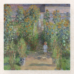 Claude Monet   De tuin van de kunstenaar in Vetheu Glazen Onderzetter