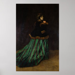 Claude Monet De vrouw in de Groene Dress, 1866 Poster