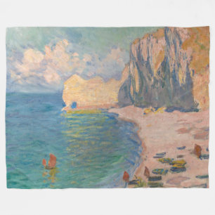Claude Monet - Etretat: Beach and Falaise d'Amont Fleece Deken