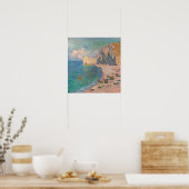 Claude Monet - Etretat: Beach and Falaise d'Amont Poster (Keuken)