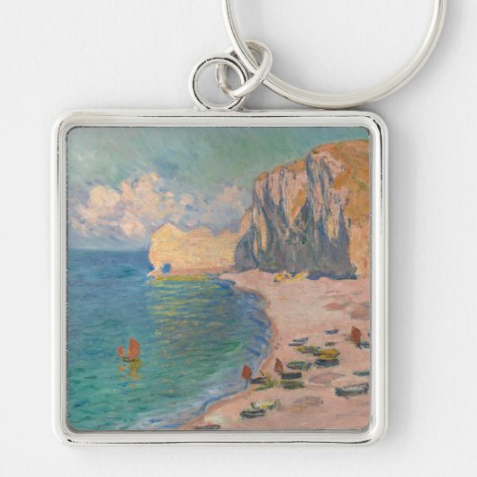 Claude Monet - Etretat: Beach and Falaise d'Amont Sleutelhanger (Voorkant)