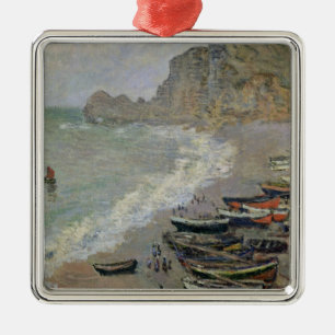 Claude Monet Etretat, strand en Porte d'Amont Metalen Ornament