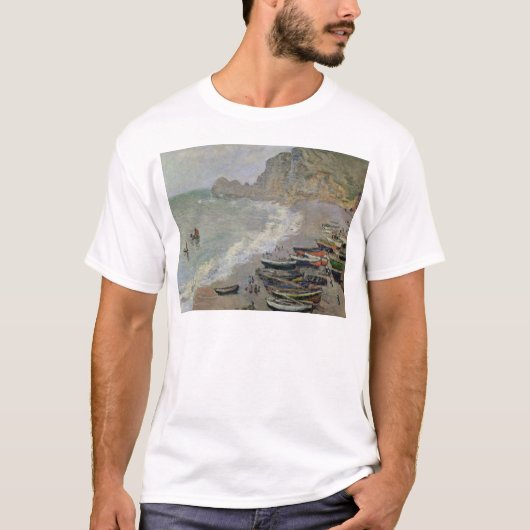 Claude Monet | Etretat, strand en Porte d'Amont T-shirt (Voorkant)