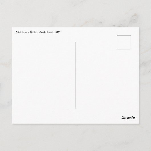 Claude Monet - Exterieur zicht op het station Sain Briefkaart (Achterkant)