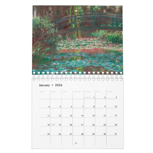 CLAUDE MONET FINE ART CALENDRIER (Jan 2026)
