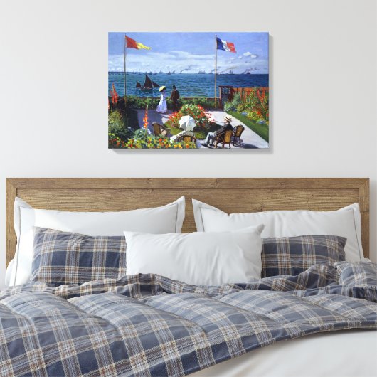 Claude Monet Garden in Sainte-Adresse Canvas Afdruk (Insitu (Slaapkamer))