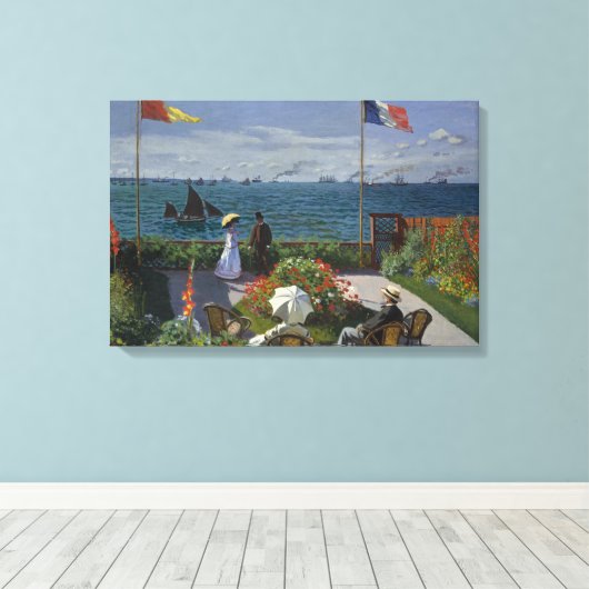 Claude Monet - Garden in Sainte-Adresse Canvas Afdruk (Insitu (Houten vloer))