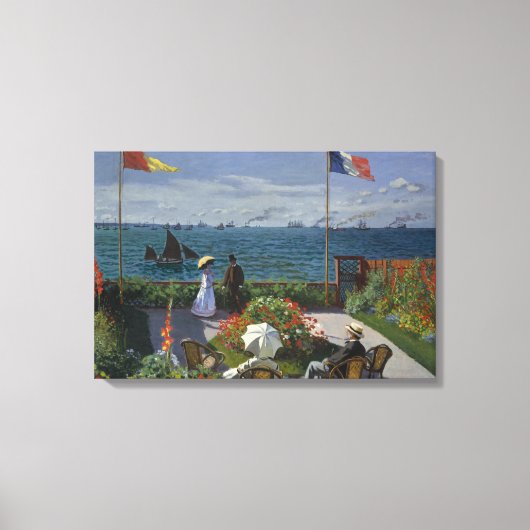 Claude Monet - Garden in Sainte-Adresse Canvas Afdruk (Voorkant)