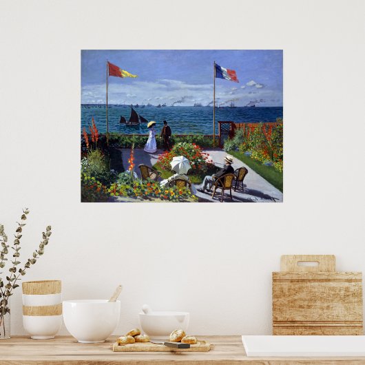Claude Monet Garden in Sainte-Adresse Poster (Keuken)