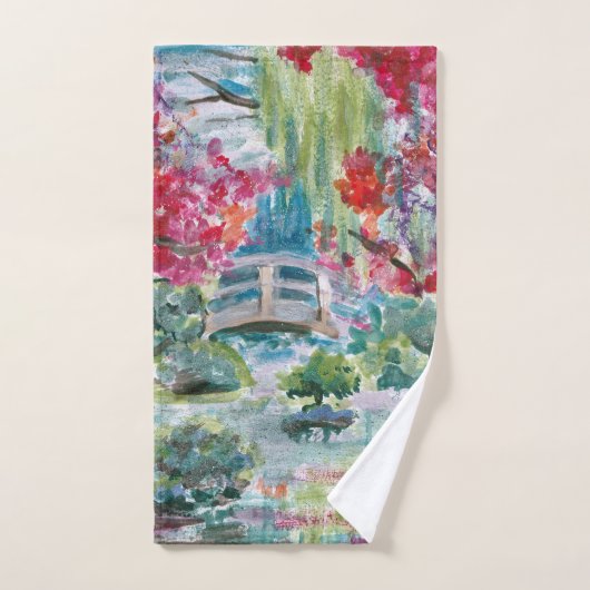 Claude Monet garden pond schilderij Handdoek (Handdoek)