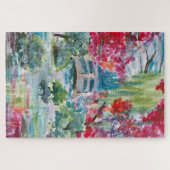 Claude Monet garden pond schilderij Legpuzzel (Horizontaal)