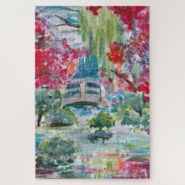 Claude Monet garden pond schilderij Legpuzzel